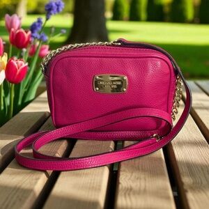 Authentic Michael Kors Leather Pink Gold Crossbody Bag